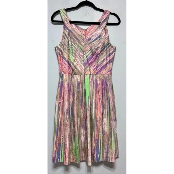 Calvin Klein Women's Sleeveless Scuba Fit and Flare Dress Size 10 Cocktail Fairy - Picture 1 of 5